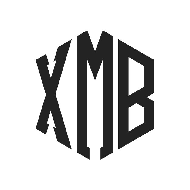 Diseño del logotipo XMB Letra inicial XMB Monograma Logotipo con forma de hexágono