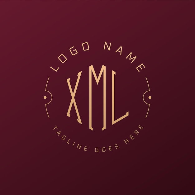 Diseño de logotipo XML de lujo Letra elegante XML Monograma Logotipo minimalista Poligono Template de diseño de logotipo XL