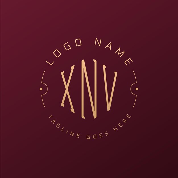 Diseño de logotipo XNV de lujo Letra elegante XNV Monograma Logotipo minimalista Polígono XNV Template de diseño de logotipo
