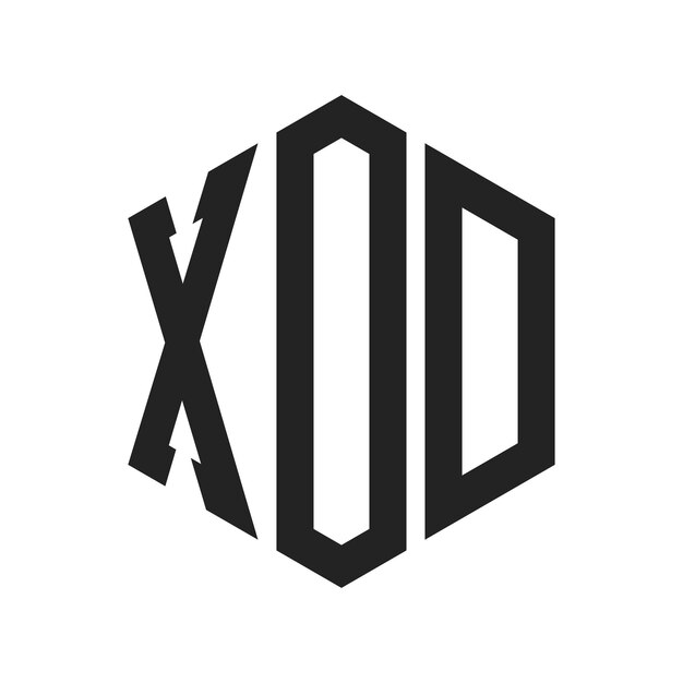 Diseño del logotipo XOD Letra inicial XOD Monograma Logotipo con forma de hexágono