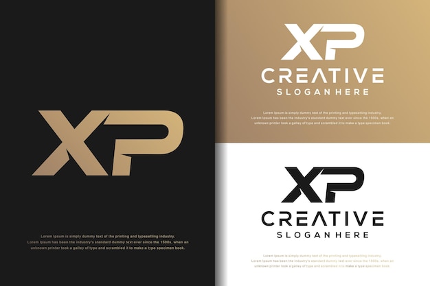 Diseño de logotipo xp de letra de monograma abstracto