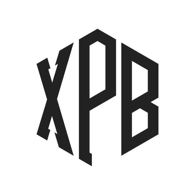 Diseño del logotipo XPB Letra inicial XPB Monograma Logotipo con forma de hexágono