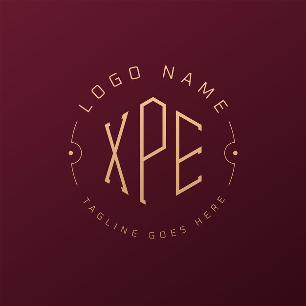 Diseño de logotipo de XPE de lujo Letra elegante XPE Monograma Logotipo minimalista Poligono plantilla de diseño de logotipo XPE