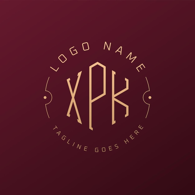 Diseño de logotipo de XPK de lujo Letra elegante XPK Monograma Logotipo minimalista Poligono plantilla de diseño de logotipo XPK