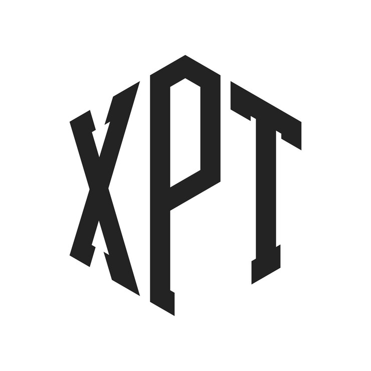 Vector diseño del logotipo de xpt letra inicial logotipo del monograma de xpt con forma de hexágono