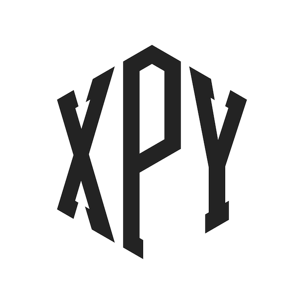 Diseño del logotipo XPY Letra inicial Logotipo del monograma XPY con forma de hexágono