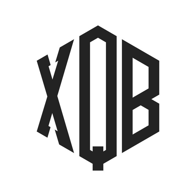 Diseño del logotipo XQB Letra inicial XQB Monograma Logotipo con forma de hexágono