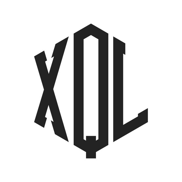 Diseño del logotipo XQL Letra inicial XQL Monograma Logotipo con forma de hexágono
