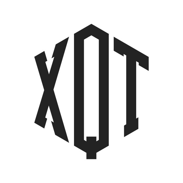 Diseño del logotipo XQT Letra inicial XQT Monograma Logotipo con forma de hexágono