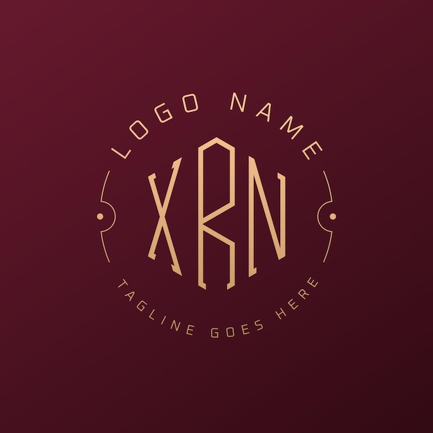 Diseño de logotipo XRN de lujo Letra elegante XRN Monograma Logotipo minimalista Poligono XRN Template de diseño de logotipo
