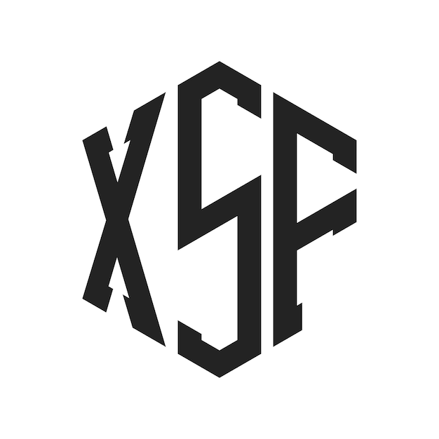 Diseño del logotipo XSF Letra inicial XSF Monograma Logotipo con forma de hexágono