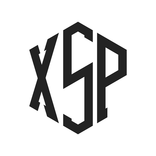 Diseño del logotipo XSP Letra inicial XSP Monograma Logotipo con forma de hexágono