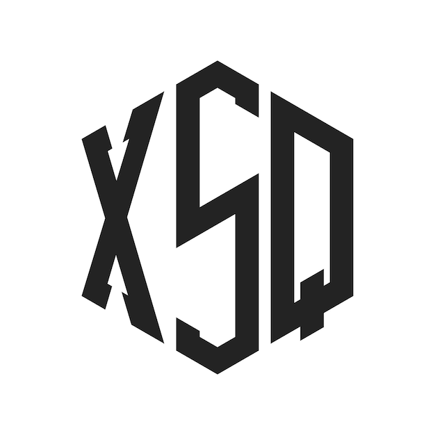 Diseño del logotipo XSQ Letra inicial XSQ Monograma Logotipo con forma de hexágono