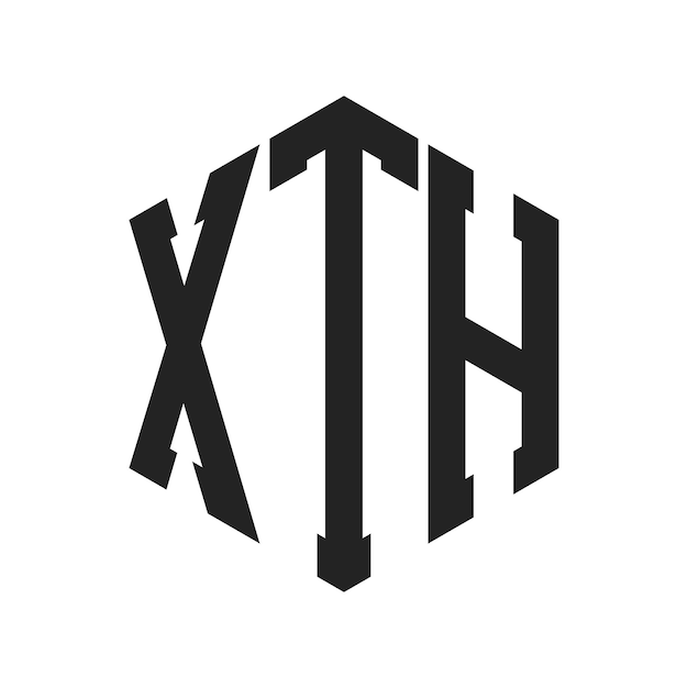 Diseño del logotipo XTH Letra inicial XTH Monograma Logotipo con forma de hexágono