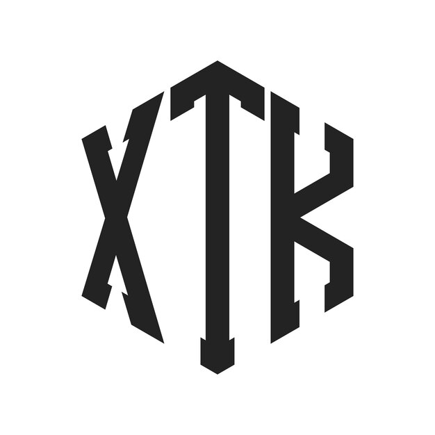 Diseño del logotipo de XTK Letra inicial XTK Monograma Logotipo con forma de hexágono