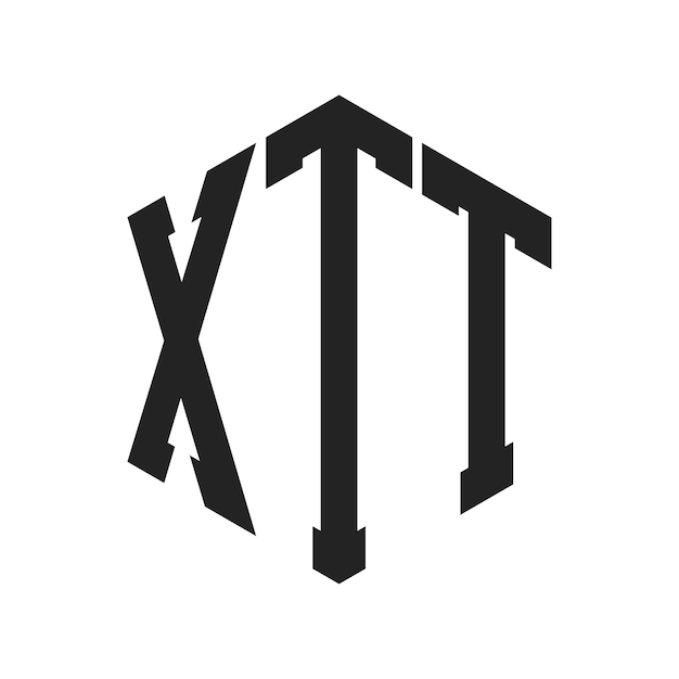Diseño del logotipo de XTT Letra inicial XTT Monograma Logotipo con forma de hexágono