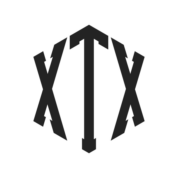 Diseño del logotipo XTX Letra inicial XTX Monograma Logotipo con forma de hexágono
