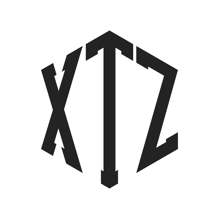 Vector diseño del logotipo xtz letra inicial xtz monograma logotipo con forma de hexágono