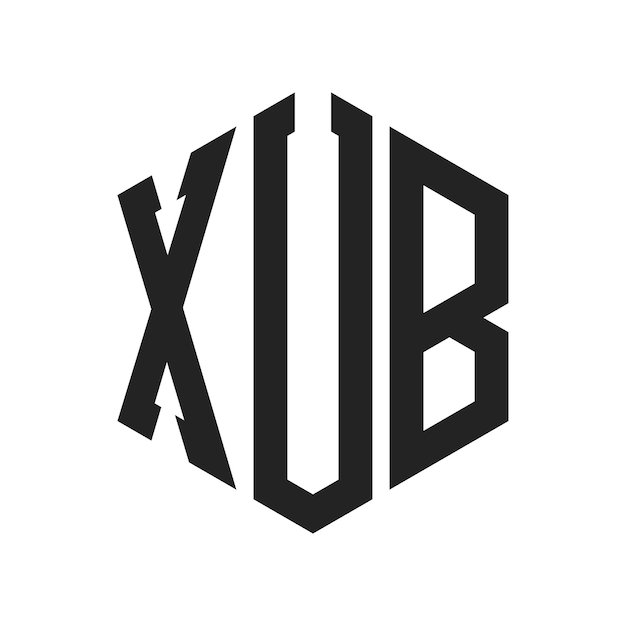 Diseño del logotipo XUB Letra inicial XUB Monograma Logotipo con forma de hexágono