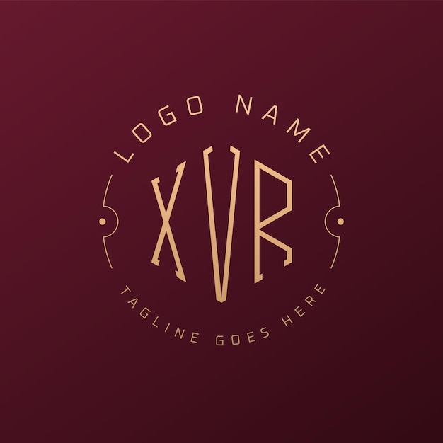 El diseño del logotipo de XVR de lujo, la letra elegante, el monograma de XVR, el logotipo minimalista, el polígono, el diseño de XVR.