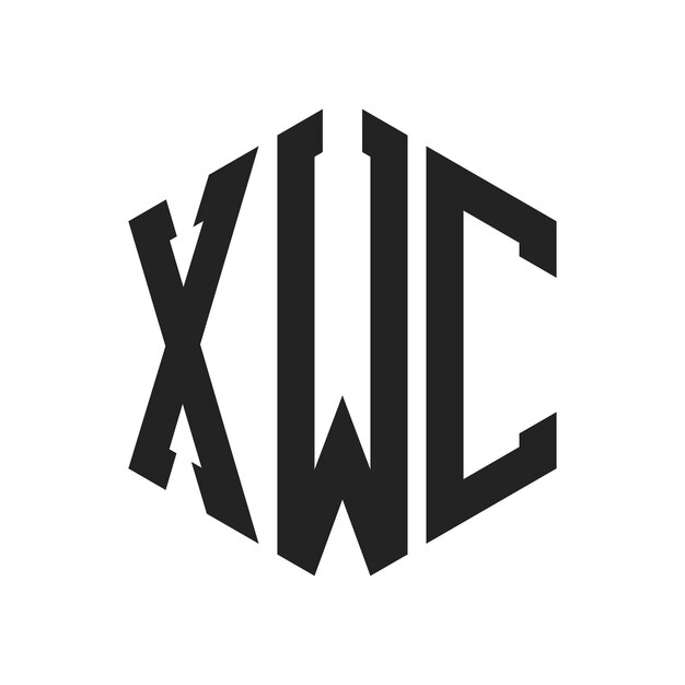 Diseño del logotipo XWC Letra inicial XWC Monograma Logotipo con forma de hexágono