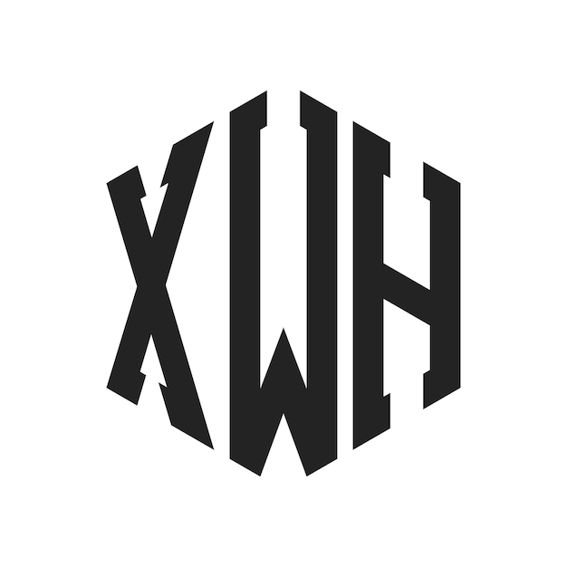 Diseño del logotipo XWH Letra inicial XWH Monograma Logotipo con forma de hexágono