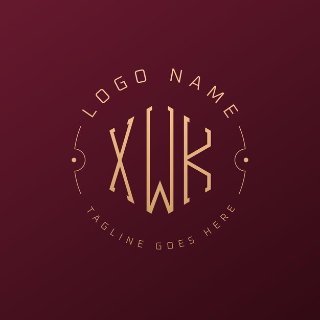 Diseño de logotipo XWK de lujo Letra elegante XWK Monograma Logotipo minimalista Poligono XWK Template de diseño de logotipo