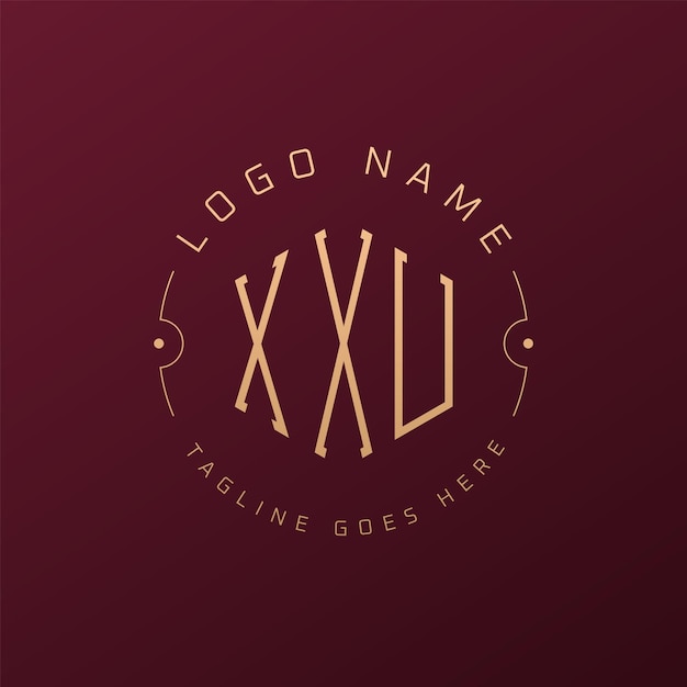 Diseño de logotipo XXU de lujo Letra elegante XXU Monograma Logotipo minimalista Poligono plantilla de diseño de logotipo XXXU