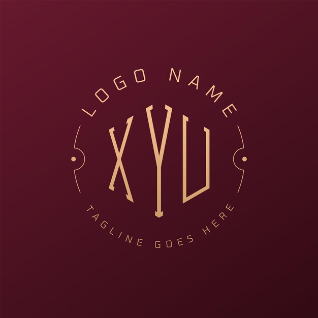 Diseño de logotipo XYU de lujo Letra elegante XYU Monograma Logotipo minimalista Poligono XYU Template de diseño de logotipo