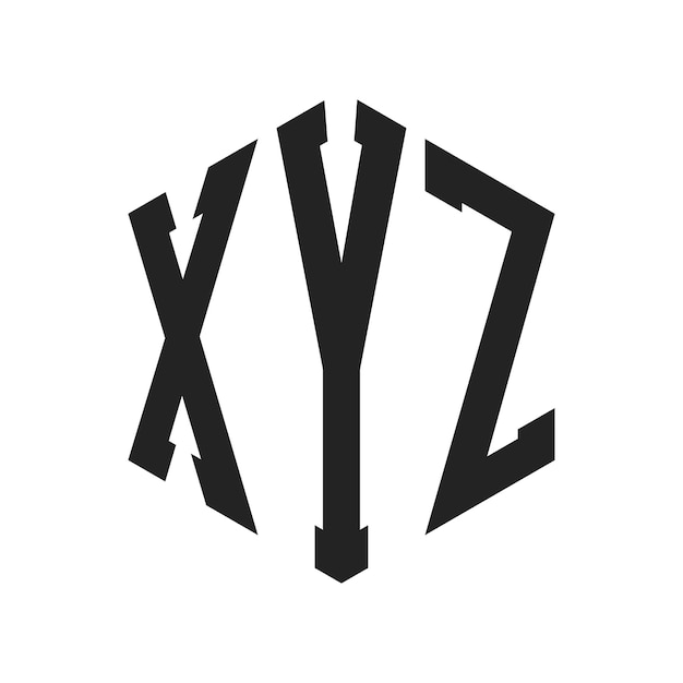 Diseño del logotipo XYZ Letra inicial XYZ Monograma Logotipo con forma de hexágono