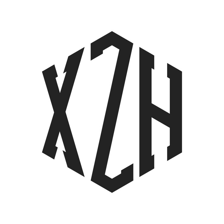 Vector diseño del logotipo xzh letra inicial xzh monograma logotipo con forma de hexágono
