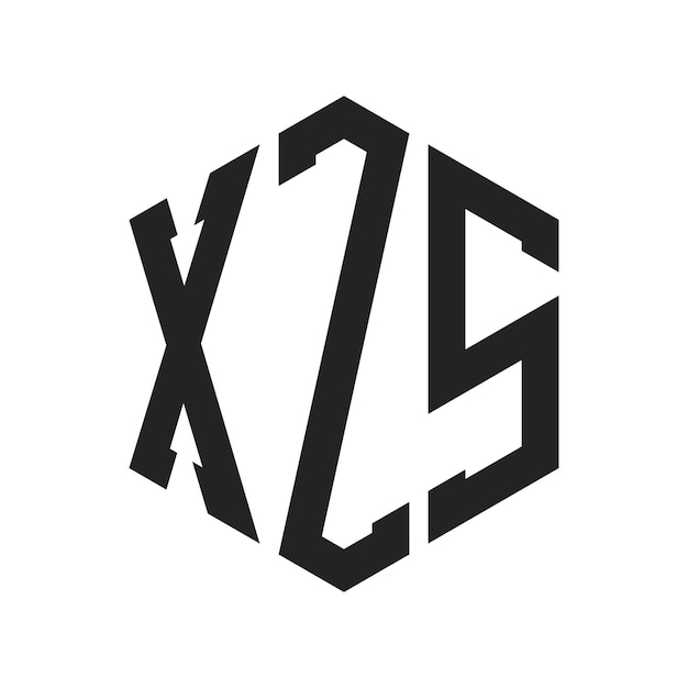 Diseño del logotipo XZS Letra inicial XZS Monograma Logotipo con forma de hexágono