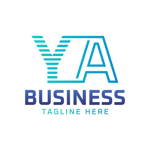 Diseño del logotipo YA Letra moderna elegante Logotipo YA para negocios