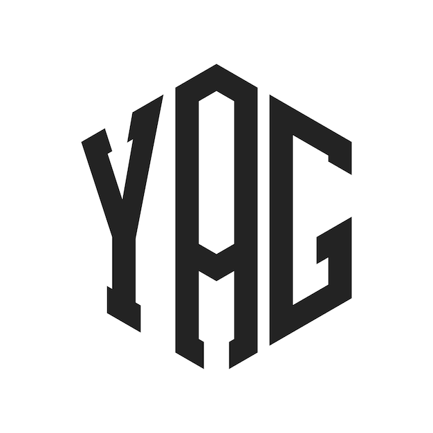 Diseño del logotipo YAG Letra inicial YAG Monograma Logotipo con forma de hexágono