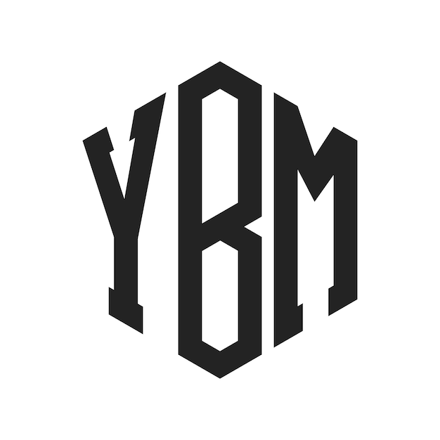Diseño del logotipo de YBM Letra inicial YBM Monograma Logotipo con forma de hexágono