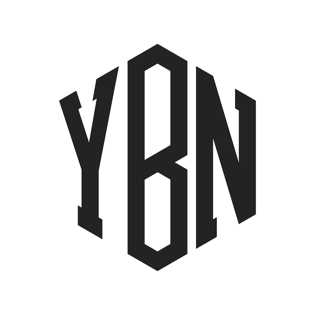 Diseño del logotipo YBN Letra inicial YBN Monograma Logotipo con forma de hexágono