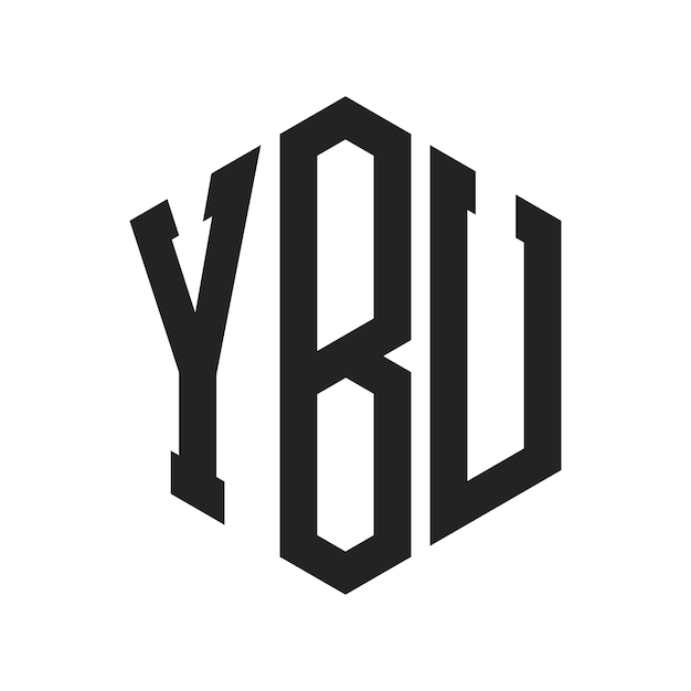 Diseño del logotipo de YBU Letra inicial YBU Monograma Logotipo con forma de hexágono