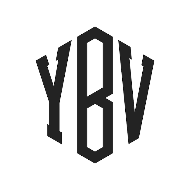Diseño del logotipo YBV Letra inicial YBV Monograma Logotipo con forma de hexágono