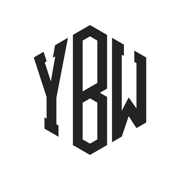 Diseño del logotipo YBW Letra inicial YBW Monograma Logotipo con forma de hexágono