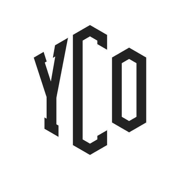 Diseño del logotipo de YCO Letra inicial Logotipo del monograma de YCO con forma de hexágono