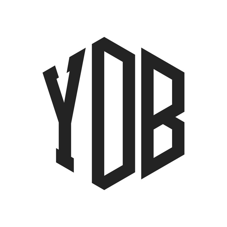 Vector diseño del logotipo de ydb letra inicial ydb monograma logotipo con forma de hexágono
