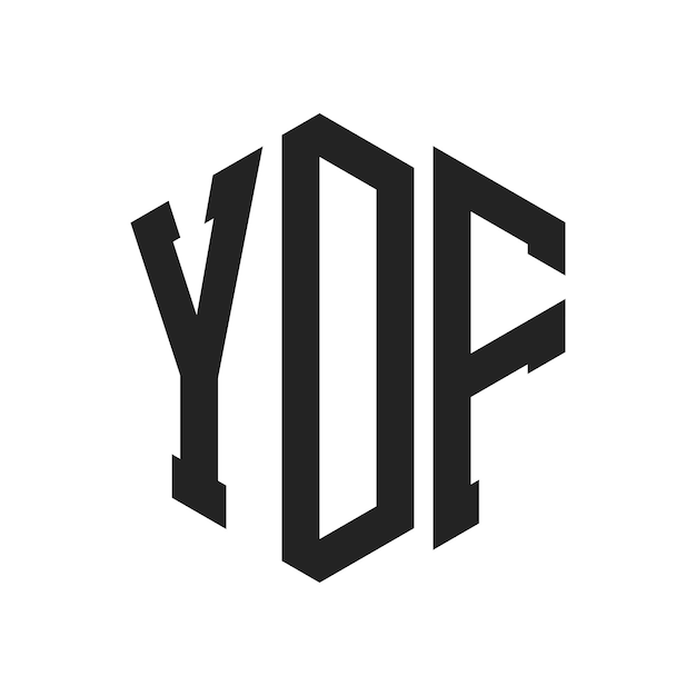 Diseño del logotipo de YDF Letra inicial YDF Monograma Logotipo con forma de hexágono