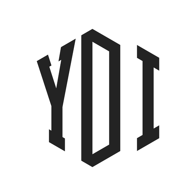 Diseño del logotipo de YDI Letra inicial YDI Monograma Logotipo con forma de hexágono