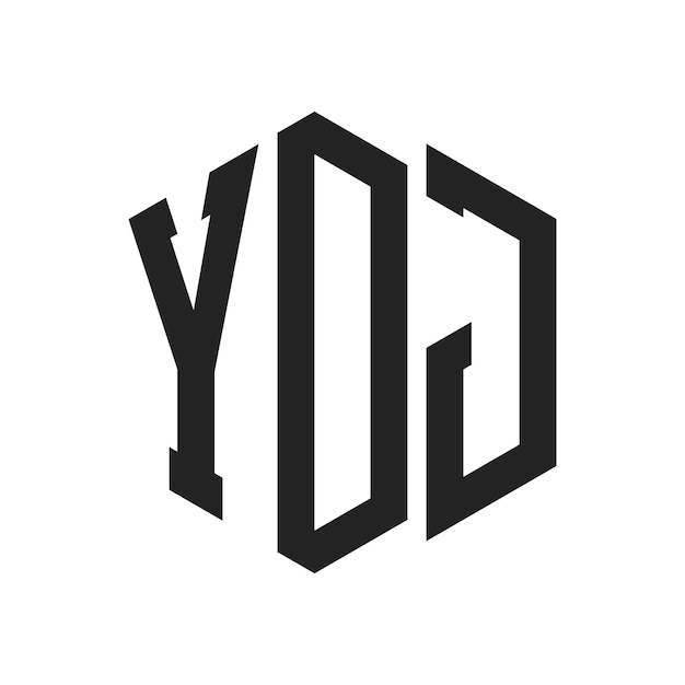 Diseño del logotipo YDJ Letra inicial YDJ Monograma Logotipo con forma de hexágono