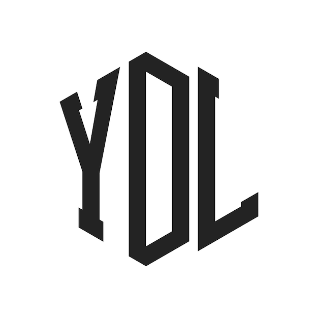Diseño del logotipo de YDL Letra inicial YDL Monograma Logotipo con forma de hexágono