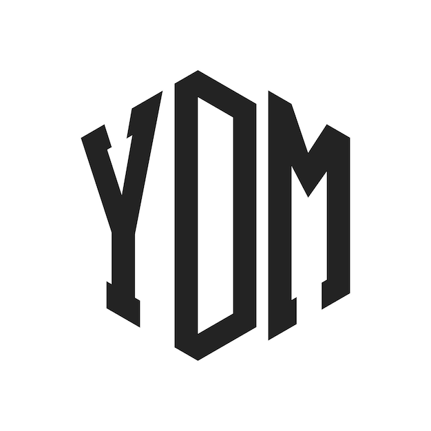 Diseño del logotipo YDM Letra inicial YDM Monograma Logotipo con forma de hexágono