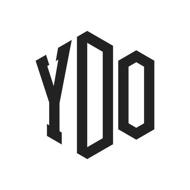 Diseño del logotipo de YDO Letra inicial Logotipo del monograma de YDO con forma de hexágono