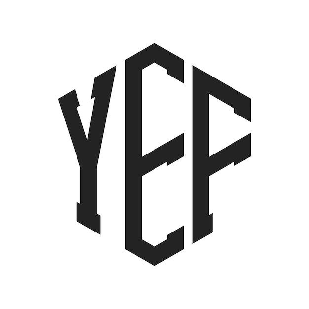 Diseño del logotipo YEF Letra inicial YEF Monograma Logotipo con forma de hexágono