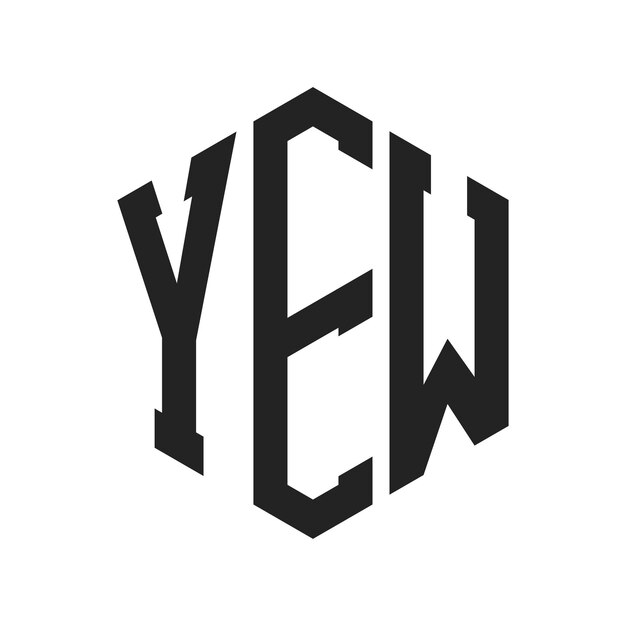 Diseño del logotipo YEW Letra inicial YEW Monograma Logotipo con forma de hexágono