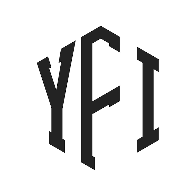 Diseño del logotipo YFI Letra inicial YFI Monograma Logotipo con forma de hexágono